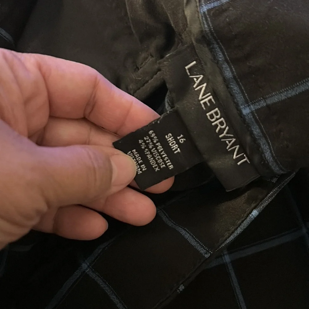 Lane Bryant Black and Blue Checkered Pants - Picture 8 of 8